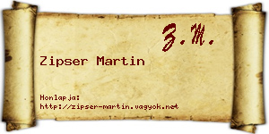 Zipser Martin névjegykártya